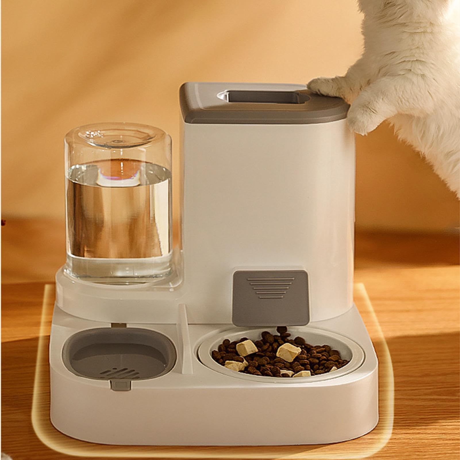 Comedero automático 2 en 1 para mascotas - Juego de comedero para gatos y agua, comedero automático para gatos, bebedero autodispensador para mascotas para perros pequeños y medianos y gatos