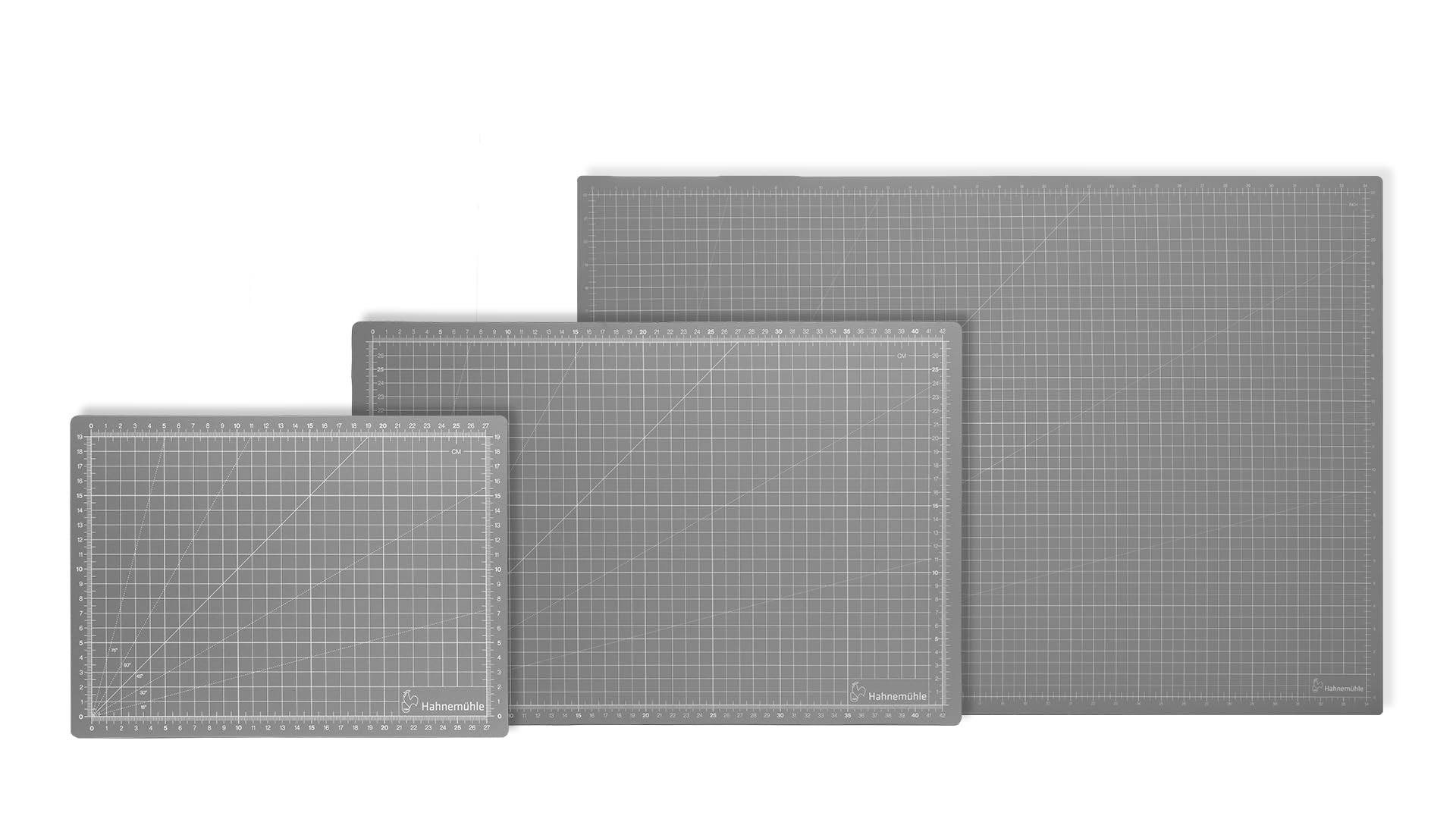 Hahnemühle graue Schneidmatte, mit Skalierung in Zentimeter und Zoll, 3mm dick, 5 Lagen (90x60cm für DIN A1)