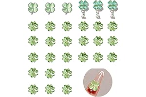 30PC St. Patrick's Day Shamrock Nail Charms