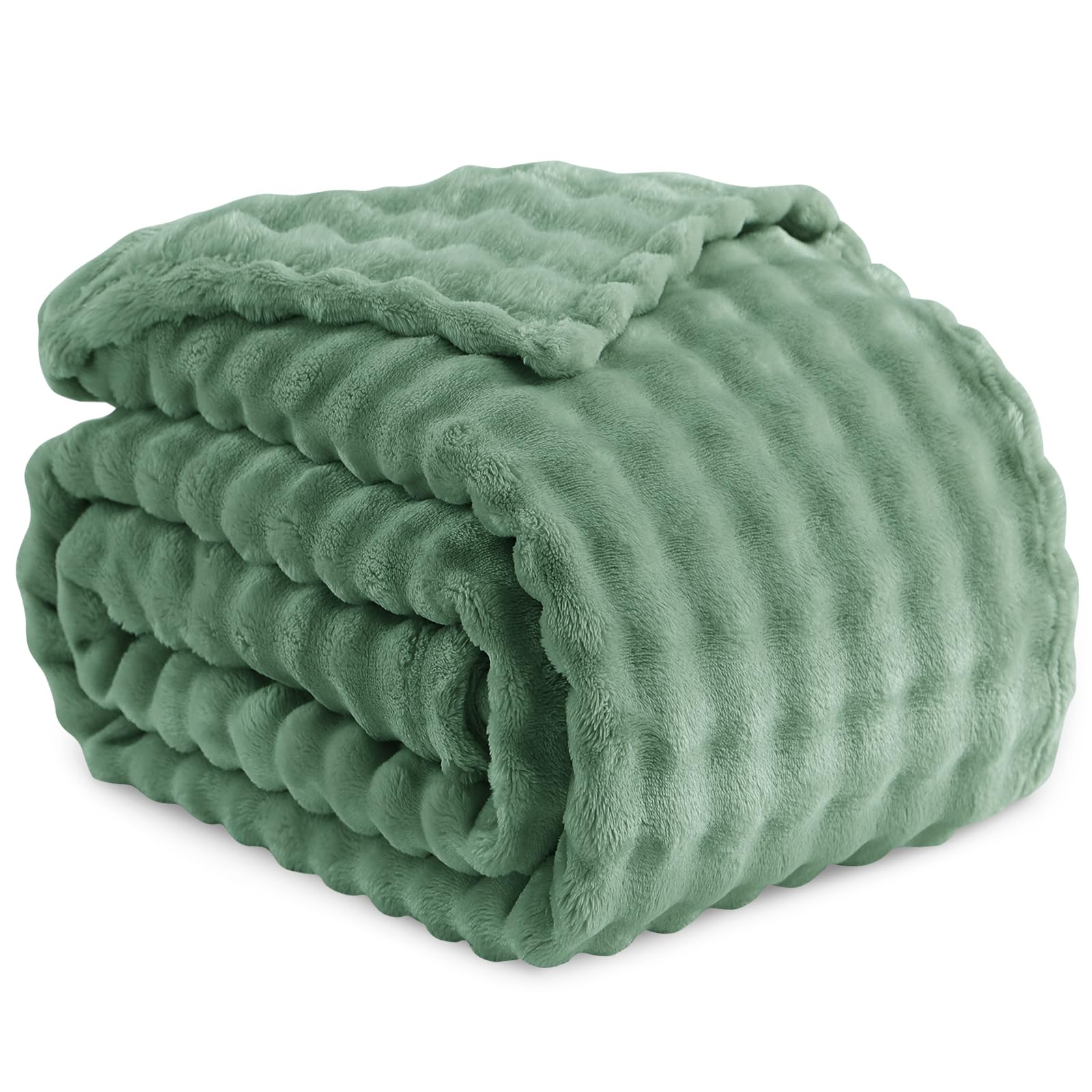 RUIKASI Kuscheldecke Flauschig Grün Bubble Decke - 150x200cm Sofadecke & Couchdecke aus Plüsch, Warme Fleece für Wohnzimmer Deko Blanket, Dicke Wohndecke