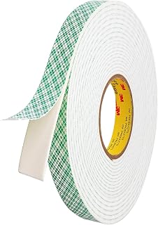 3M 4026 Natural Polyurethane Double Coated Foam Tape, 0.5" Width x 11 yd Length (1 roll)