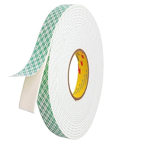 3M 4026 Cinta de espuma de poliuretano natural con doble capa, 0.75 pulgadas de ancho x 5.5 yardas de largo (1 rollo)