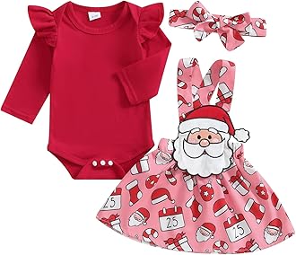 Christmas Baby Girl Outfit Newborn Cute Elk Fly Sleeve Romper Overall Dress Infant Girls Fall Winter Skirt Set