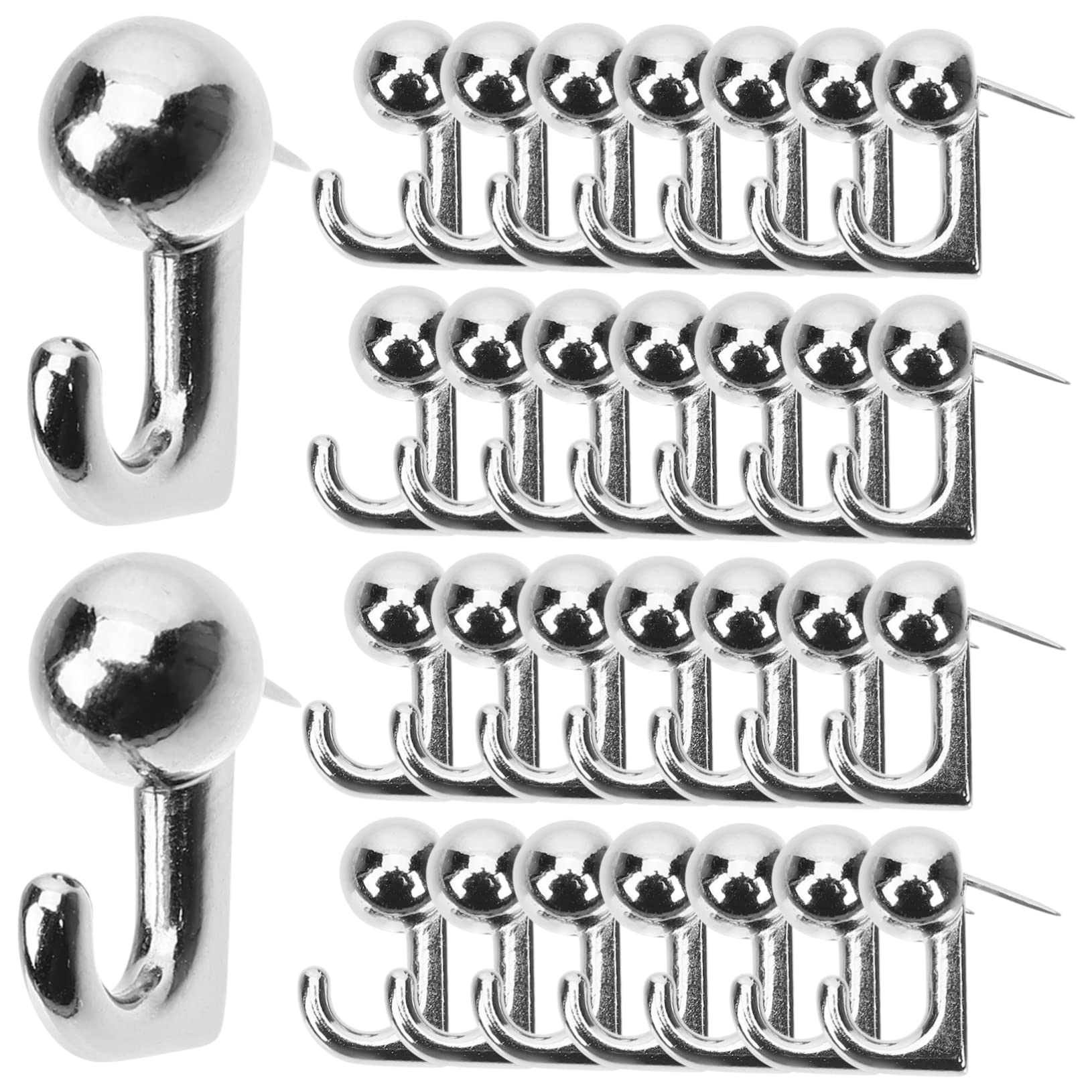 ULTECHNOVO 2 Sets Metall-pinnwandhaken Für Robuste Kleiderbügel Wandaufhänger Aufbewahrungshaken Ohne Loch Bilderaufhänger Pinwand-bilderaufhänger 30 Stück * 2