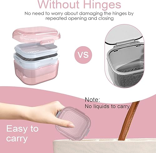 Miniatura 6 de ARGOMAX Estuche para dentaduras postizas, copa para remojar dentaduras (no a prueba de fugas), limpieza a fondo de dentaduras postizas, retenedores,