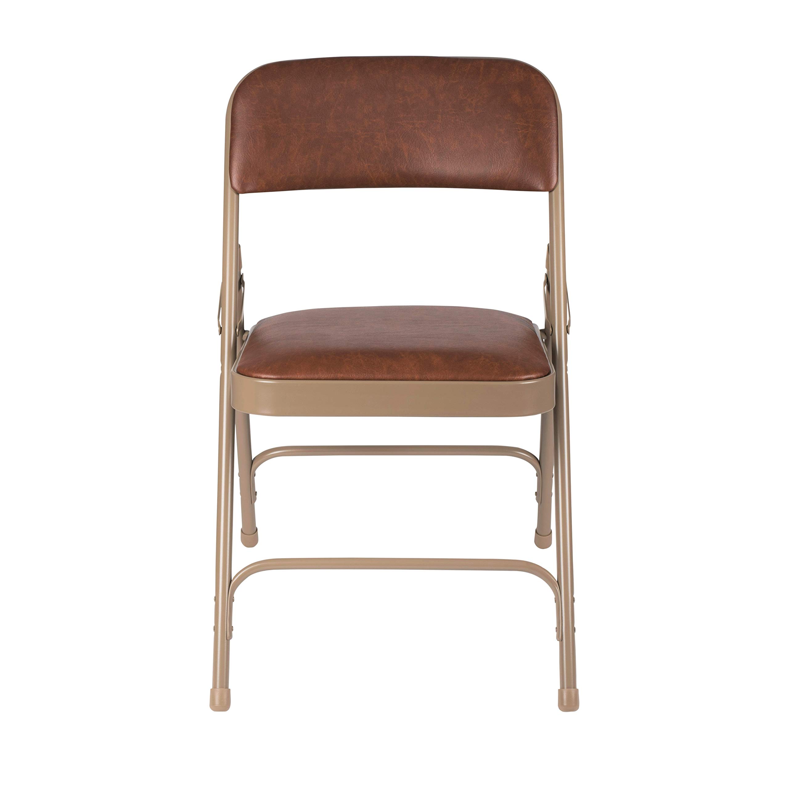 OEF Furnishings Sedie Pieghevoli in Acciaio rivestite in Tessuto (4 Pezzi) Sedia, Lega Legato Schiuma, Marrone