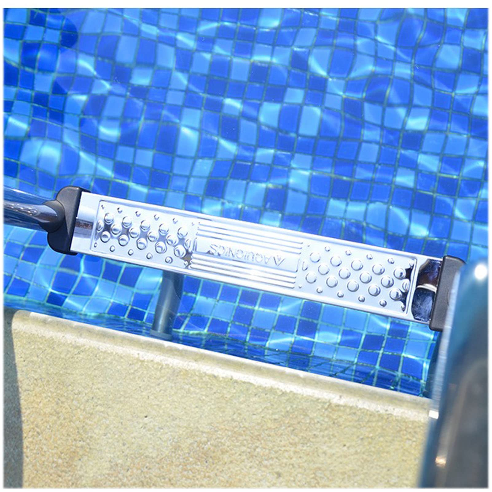 Échelle de Piscine enterrée à 2 marches, métal, Poli en Acier Inoxydable, système d'entrée et de Sortie antidérapant pour piscines enterrées