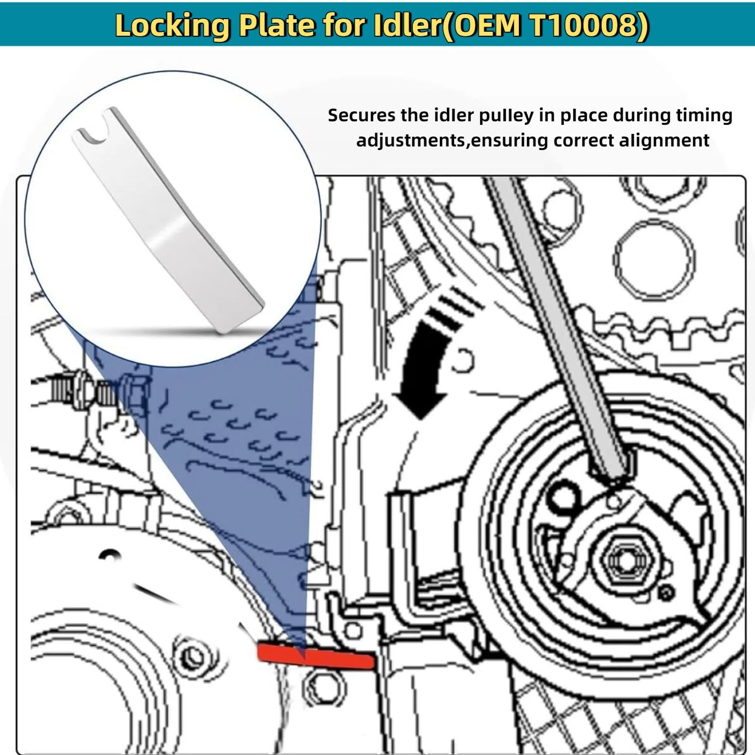 Set di Attrezzi per la Regolazione della Cinghia dentata per VW Audi, Kit utensile di temporizzazione del Motore Diesel Compatibile con 1.2, 1.4, 1.9, 2.0 TDi