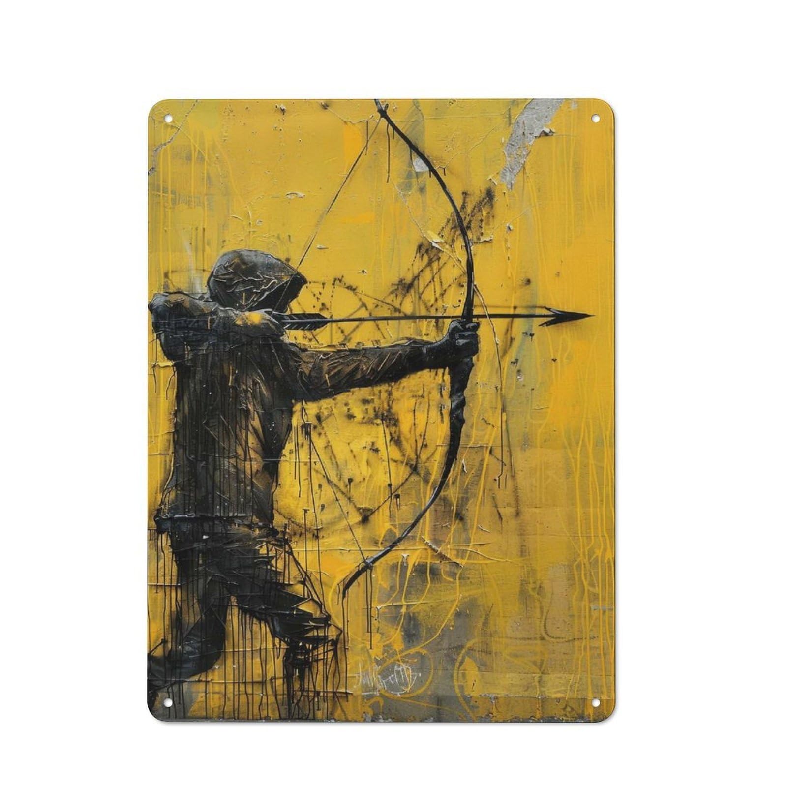 Urban Archer Cottage Metal Wall Decor 40x30cm, Shed Metal Sign for Patio Bar, Workshop, Shed Or Kitchen
