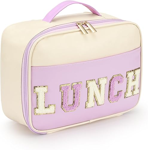 Miniatura 1 de Bolsa de almuerzo con aislamiento para niños, bolsa de almuerzo de piel sintética para niñas, bolsa de almuerzo aislada para hombres, bolsa de