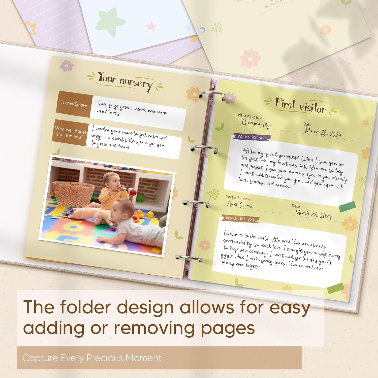 Keepsake Memory Book for Baby Boy Girl – Timeless First 5 Year Baby Book – Pregnancy Journal for First Time Moms – Mom To Be Gift Gender Neutral Journal Scrapbook Photo Album