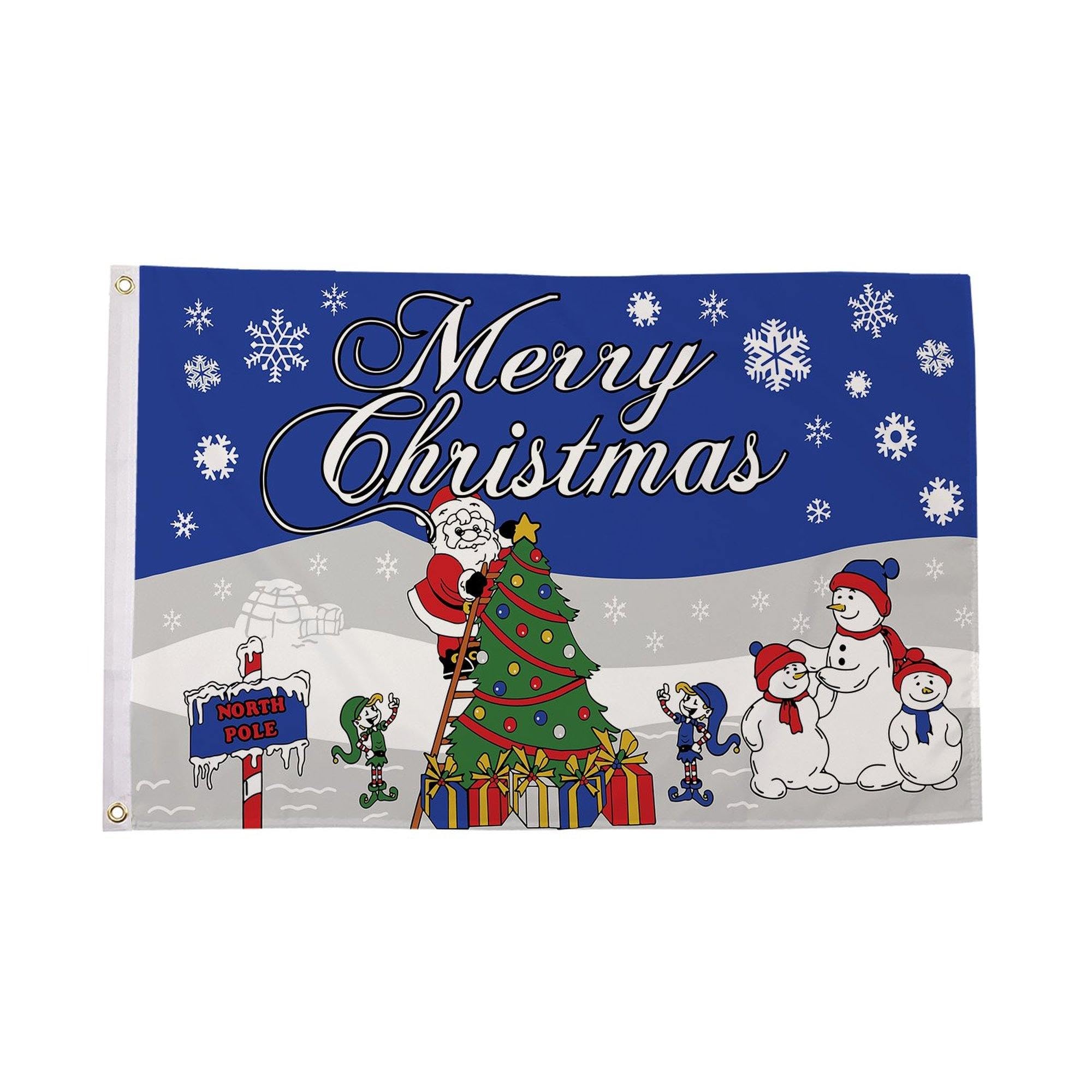 Flagtex Christmas Flag North Pole 5ft x 3ft (150cm x 90cm) - Festive Christmas Decorations for Garden Outdoor Indoor, Holiday Banner with Santa Workshop Theme for Seasonal Display — image 1