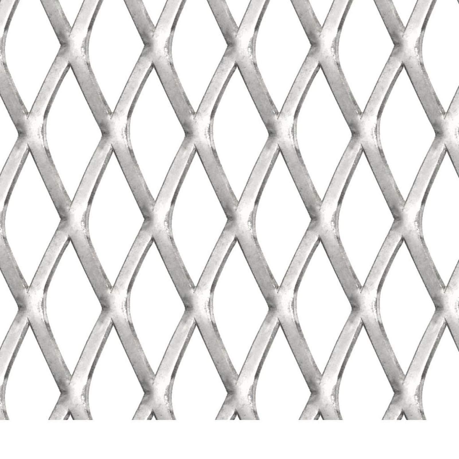 Kavolet Grillage métallique déployé - Grille ondulée en acier inoxydable - 50 x 50 cm - 20 x 10 x 2 mm - Grillage métallique déployé