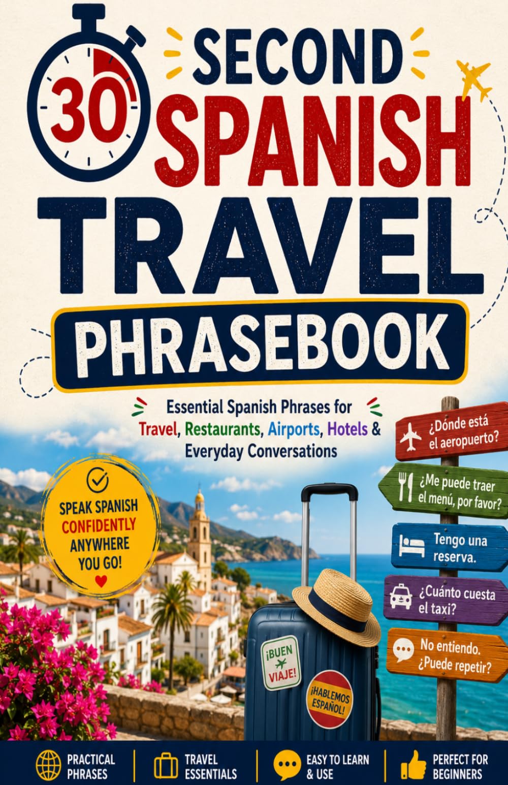 30 Second Spanish Travel Phrasebook: Essential Spanish Phrases for Travel, Restaurants, Airports, Hotels & Everyday Conversations