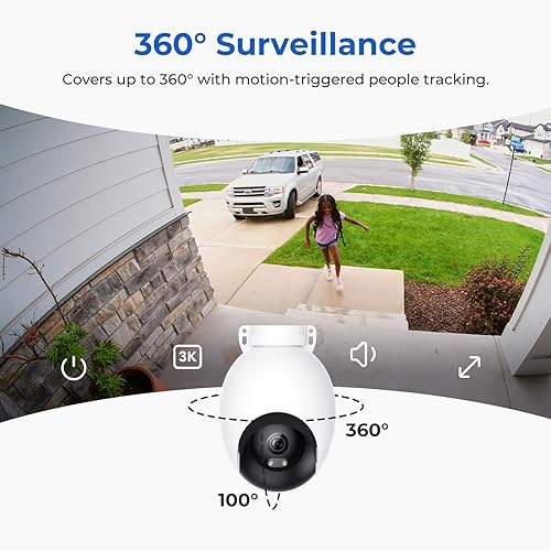 Miniatura 3 de IMILAB Cámara de seguridad enchufable EC6 3K para exteriores cámara para seguridad en el hogar con foco de vigilancia giratoria de 360, cámara de