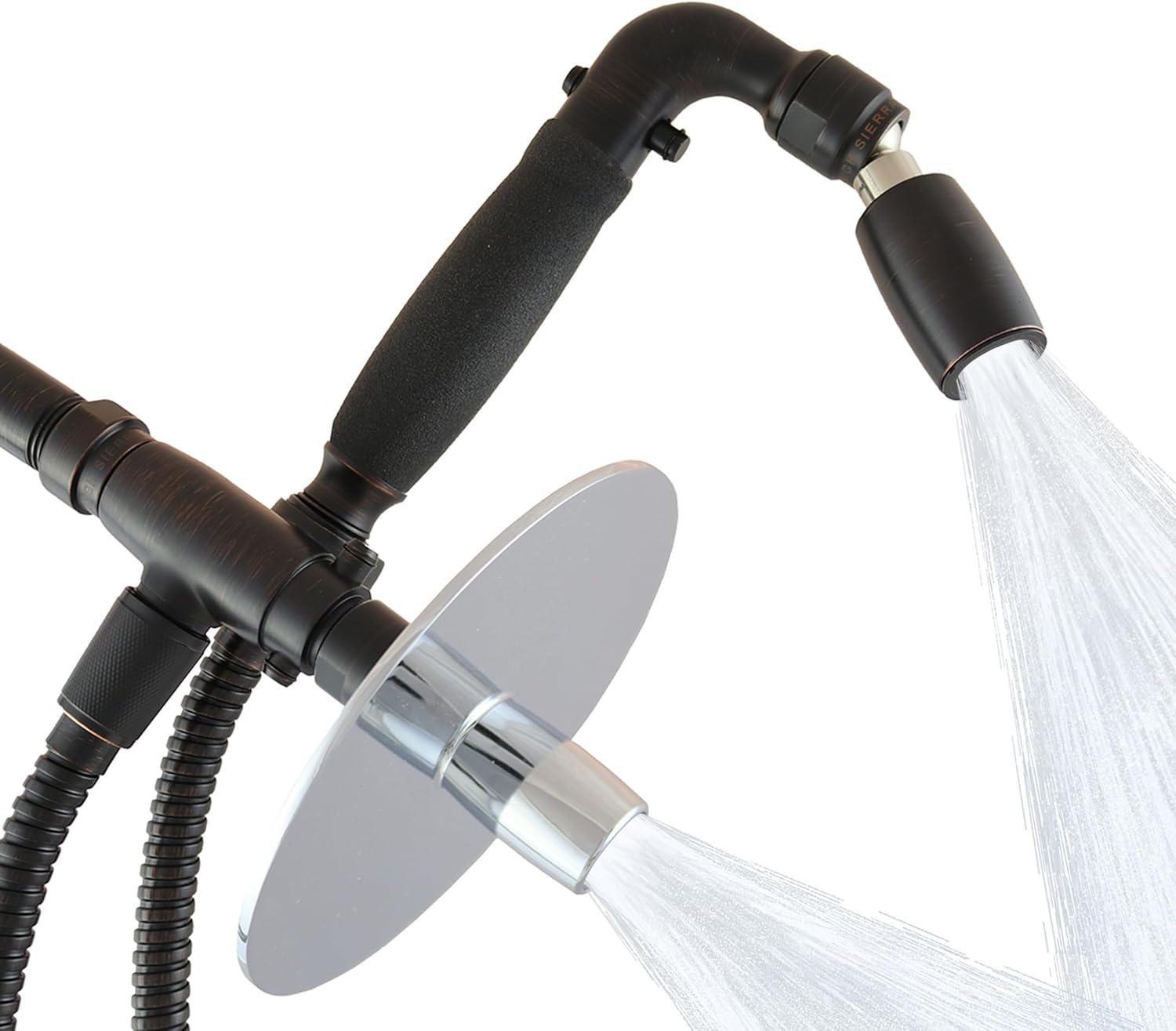 High Sierra® - Solid Lead-Free Metal 4-Way Combo with GEN 3 REFLECTIONS™ Fixed and Handheld Shower Head with Hose. Run Separately or Both at Full Flow - 1.8 GPM per Shower Head - Oil Rubbed Bronze