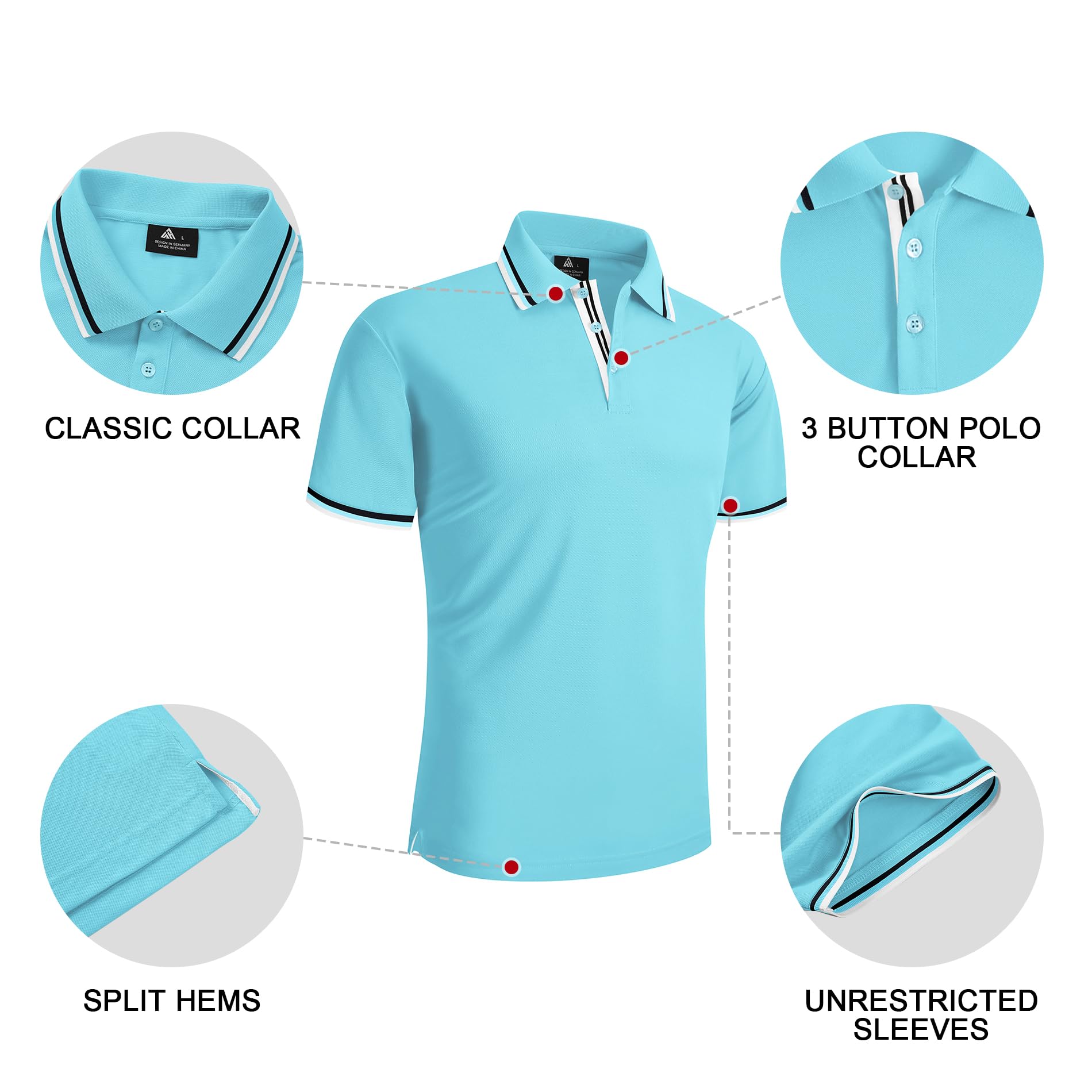 onedog Polo da Uomo a Maniche Corte Maglietta da Uomo Traspirante E Ad Asciugatura Rapida Polo vestibilità Slim Estiva da Uomo Golf Tennis Sportiva Casual vestibilità Regolare