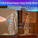 Light Up Guitar Pick Holder: Rechargeable Picks Display Case with Light Touch Contorl - Guitar Pick Storage Box with 6 Guitar Picks Guitar Accessories for Bass Ukulele (Electric Headstock)