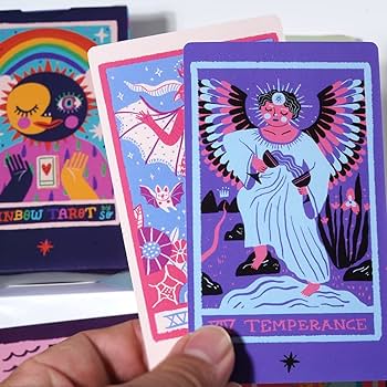 Amazon.co.jp: Atesswy 鮮やかなクィアタロットデッキで虹の色を