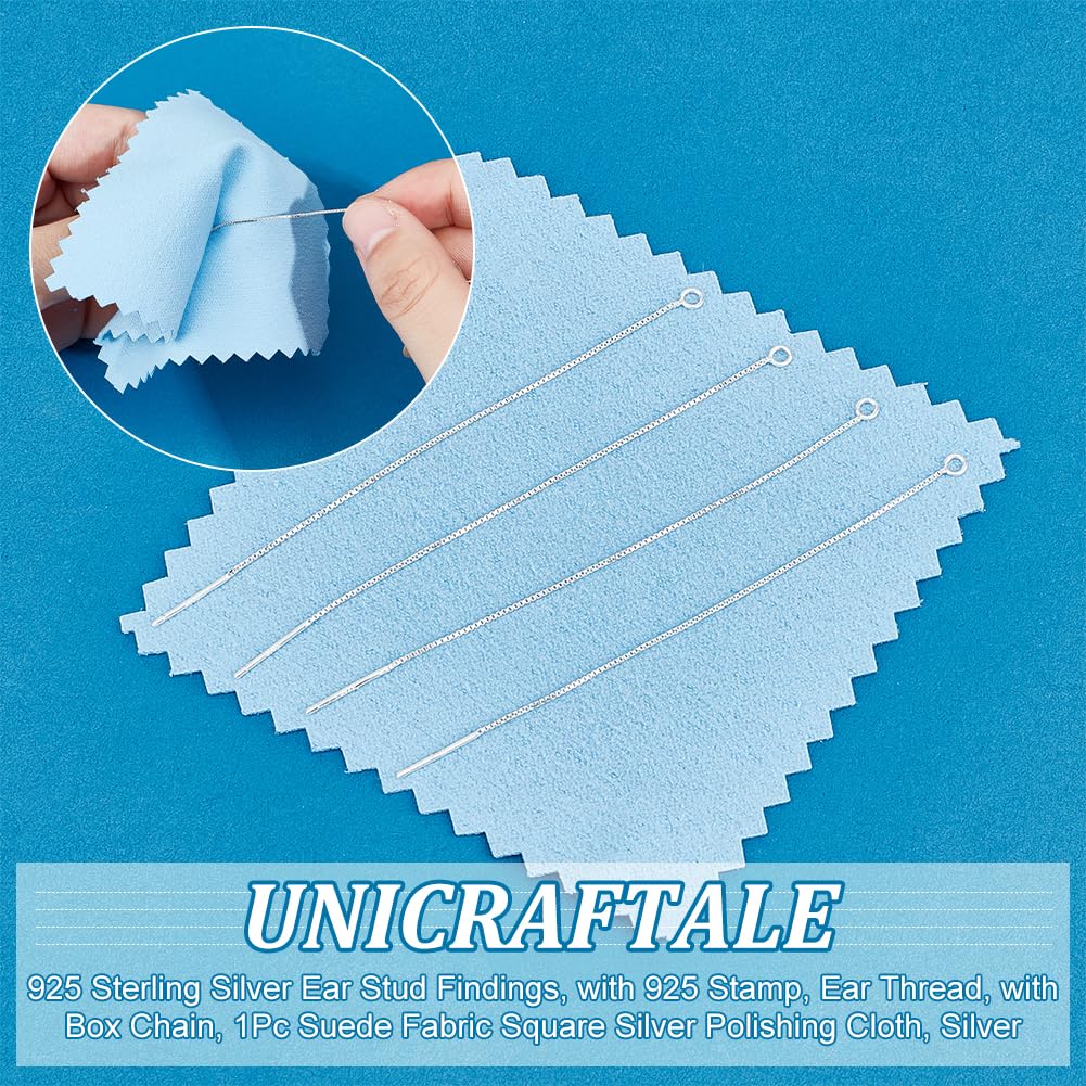 UNICRAFTALE 4 pz Fili per Orecchini Larghi 1mm 80mm 925 catena In Argento Sterling Orecchini Pendenti Fili per Orecchini con Passante Orecchini A Catena con Nappa per La Creazione di Orecchini