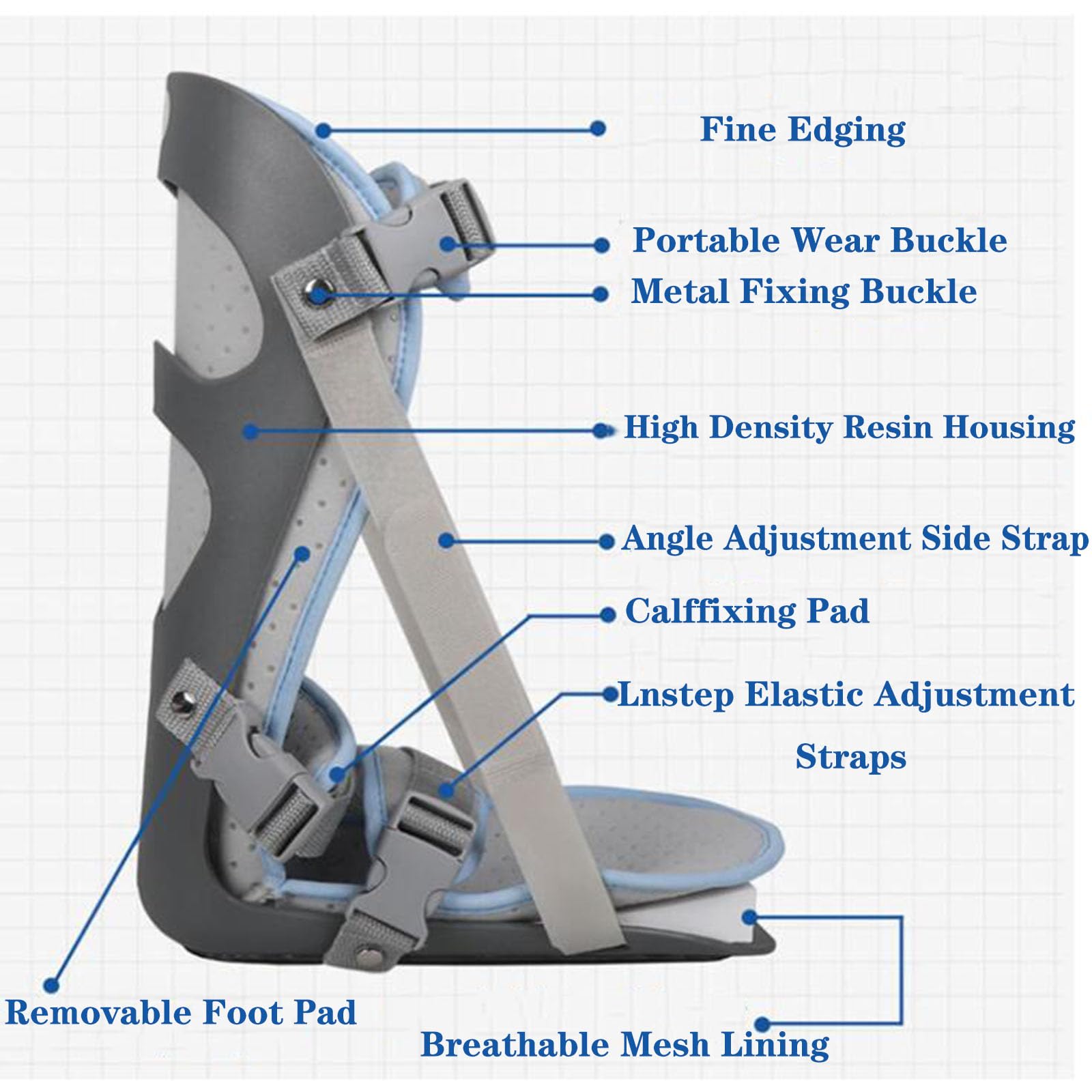 SFKLYU Férula Nocturna Fascitis Plantar Soporte para Piernas Férula Nocturna Ajustable Cómoda Ajustable Acolchado Se Adapta al Pie Derecho O Izquierdo,S