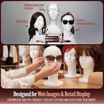 Studio Limited 11.4-Inch Styrofoam Mannequin Head - White
