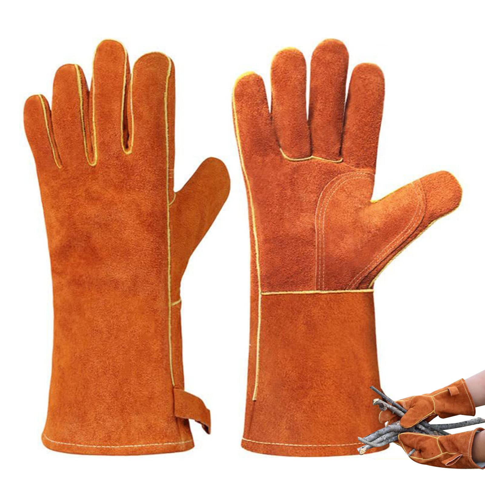 Lambo 2 guantes de horno, guantes transpirables que absorben el sudor con resistencia al calor | utensilios para barbacoa de jardín para soldar, camping, cocinar, hornear,