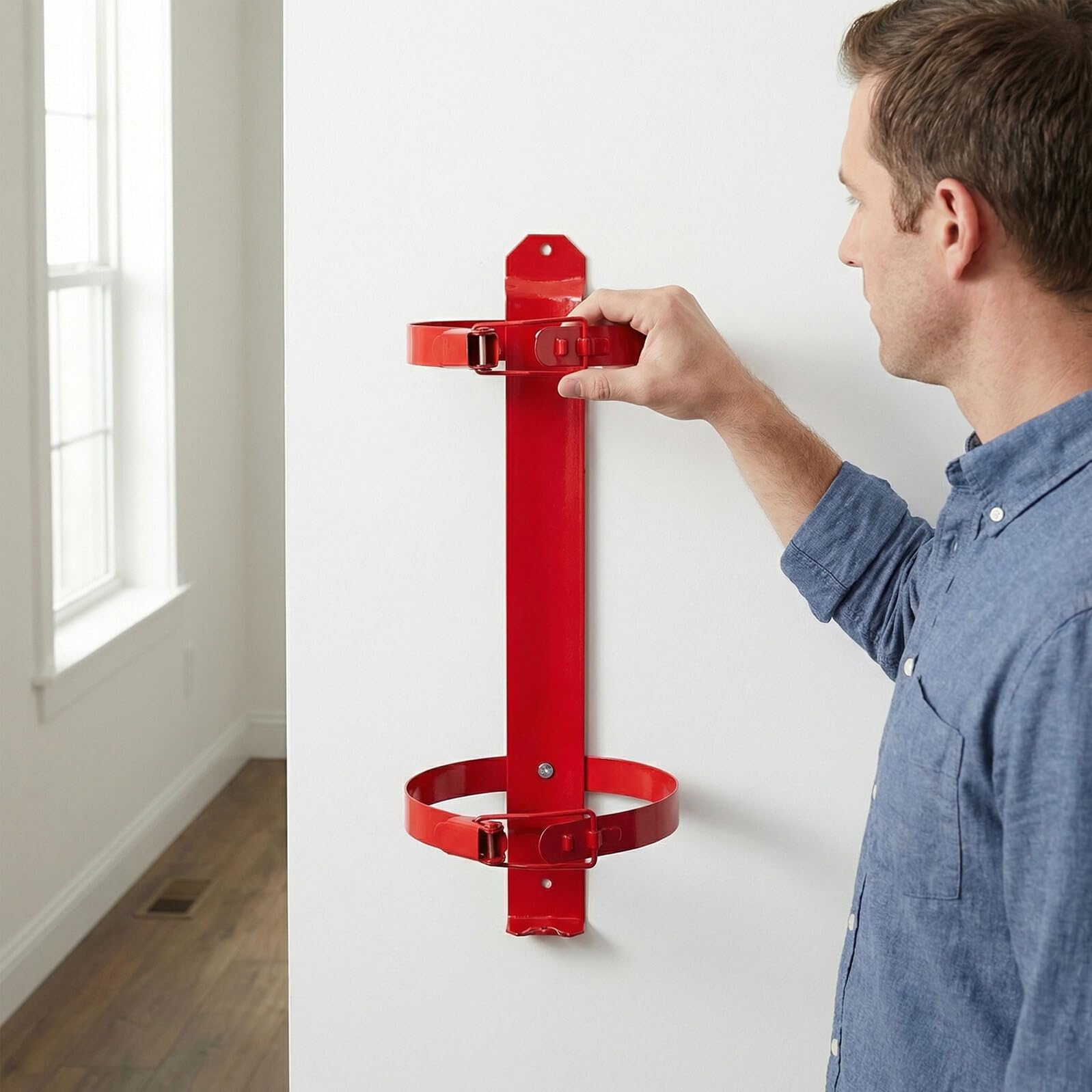 2 Piezas Soporte para Extintor de Incendios Doméstico de 3/4 Kg, Soporte de Pared Ajustable de Alta Resistencia, Paquete para Garaje, Hogar y Uso Marino