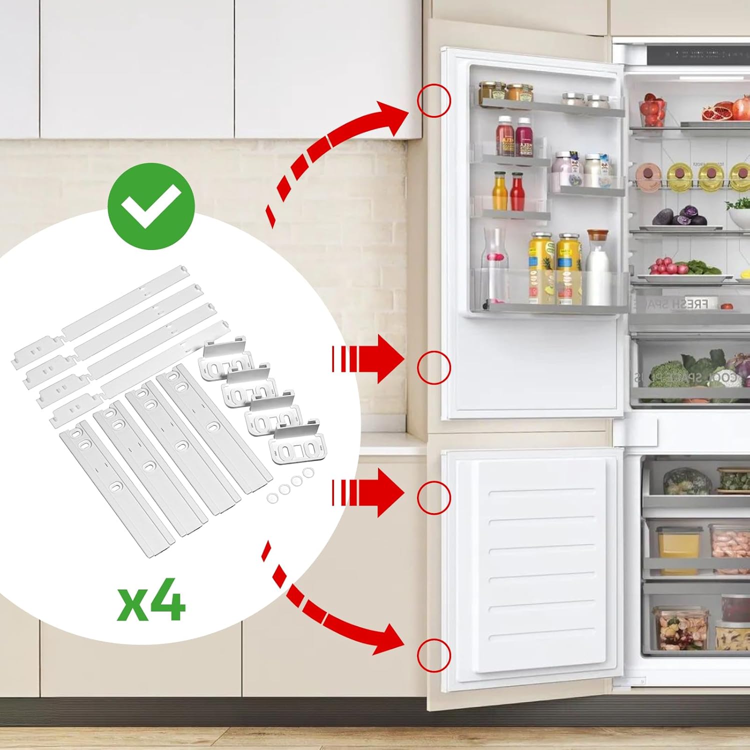 Spares2go Integrated Fridge Door Slide Mounting Universal Bracket Installation Fixing Kit (pack of 4) 3 71NSpfpfTwL. AC SL1500