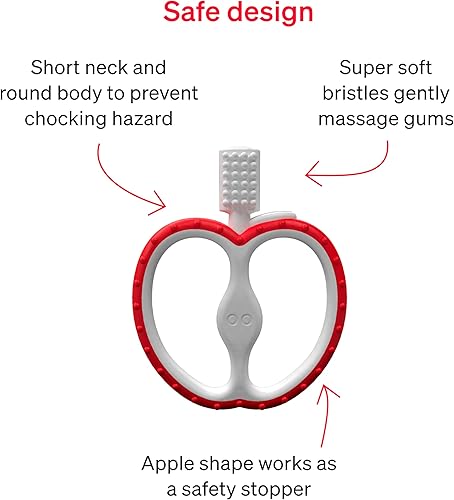 Vista 13 de LoveNoobs™ Easy Grip - Cepillo de dientes para dentición para bebés de 4 a 12 meses, diseño seguro, cerdas suaves para encías sensibles, sin BPA