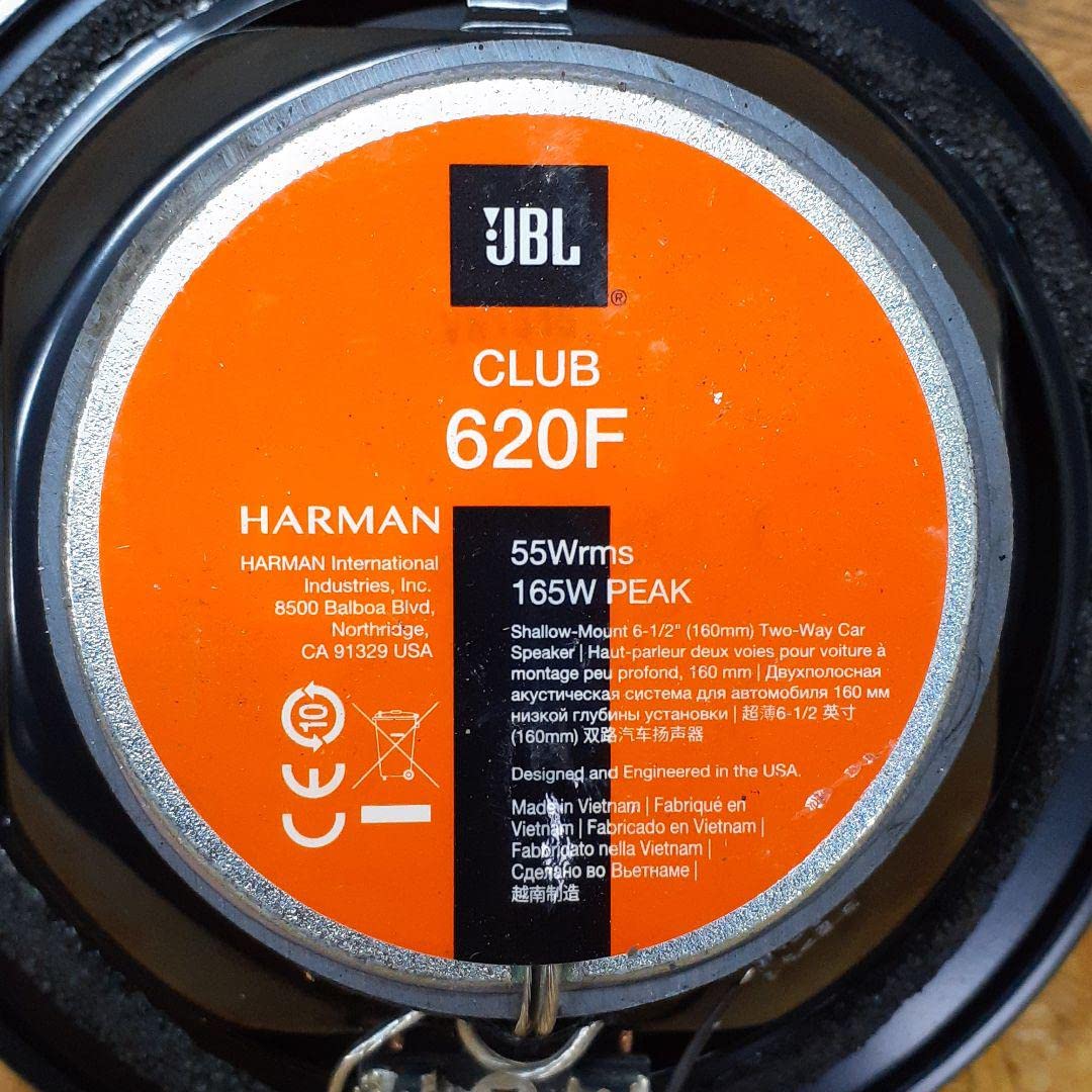 JBL Club 620F 6.5 in / 16.5 cm Haut-Parleur Coaxial Plat 2 Voies Voiture