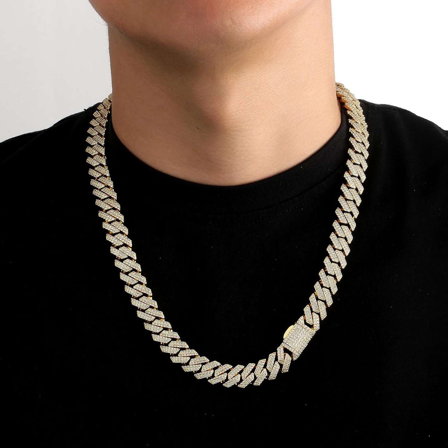 アクセサリー KRKC&CO 喜平チェーンネックレス ジルコニア スクエア 12mm マイアミ