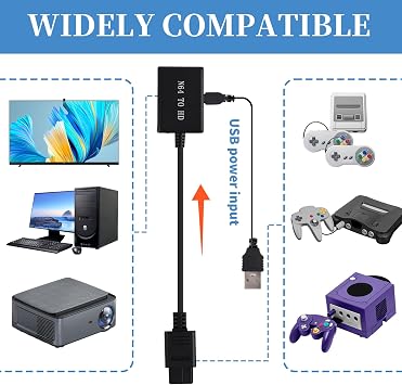 Game Console HD Adapter, Video Game Console HD Adapter, Compatible with N64 Game Consoles, Suitable for Classic Gaming Systems