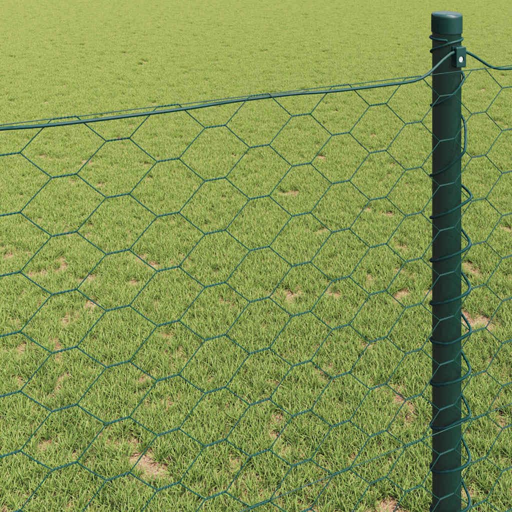 Ogrodzenie sześciokątne, zielona, 0,6 x 50 m, wytrzymała siatka druciana ze stali do ogrodu, kurczaka, kratki, drobiu, sześciokątna, trwała ochrona przed zwierzętami