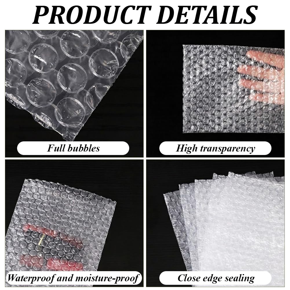 CREATCABIN Lot de 50 Sachet à Bulles Transparent Double Paroi Protection