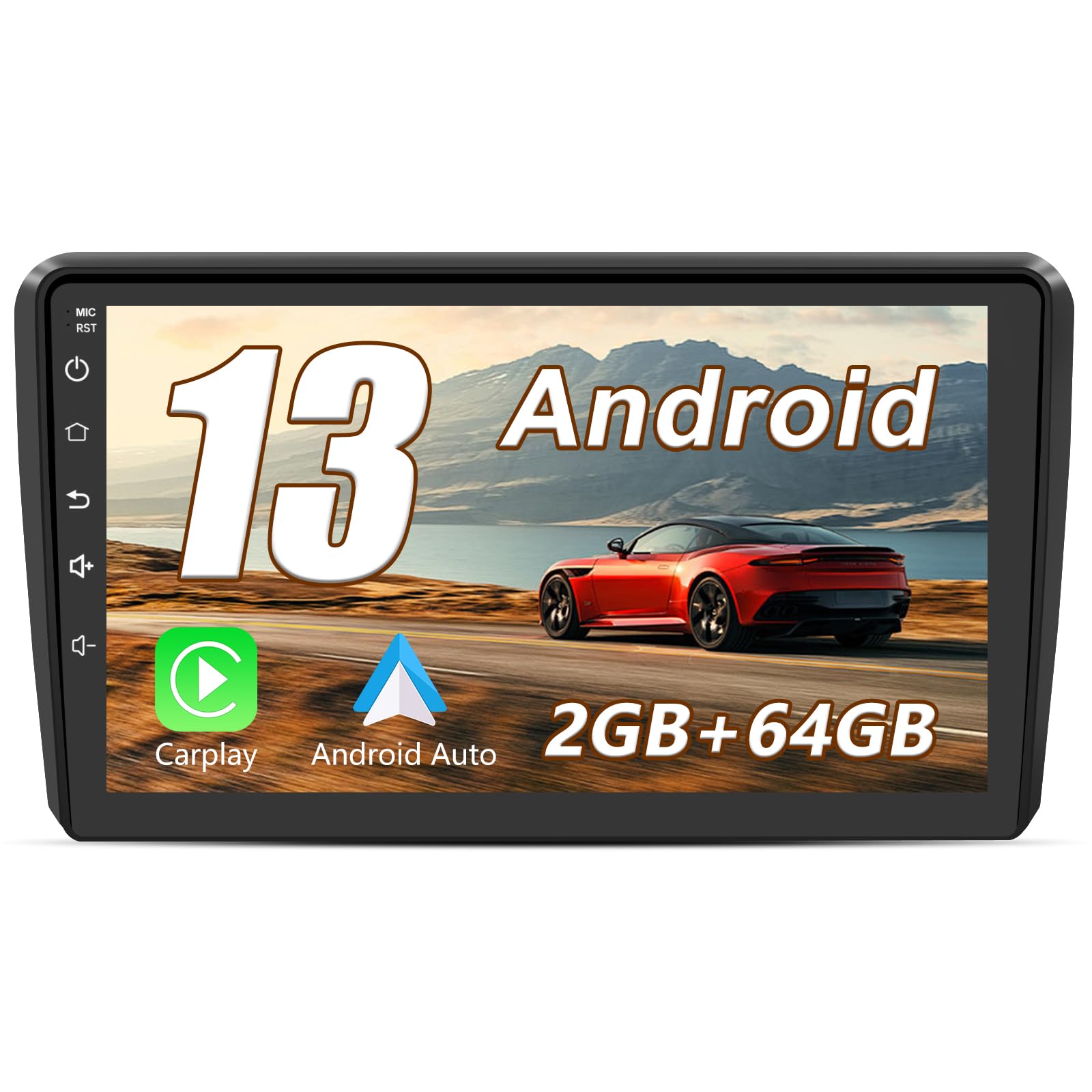 AWESAFE Android 13.0 [2GB+64GB] Radio Coche con Pantalla Táctil 9 Pulgadas para Audi A3 2006-2012, Autoradio con Bluetooth/Carplay/GPS/FM/RDS/USB, Apoya Mandos Volante y Aparcamiento