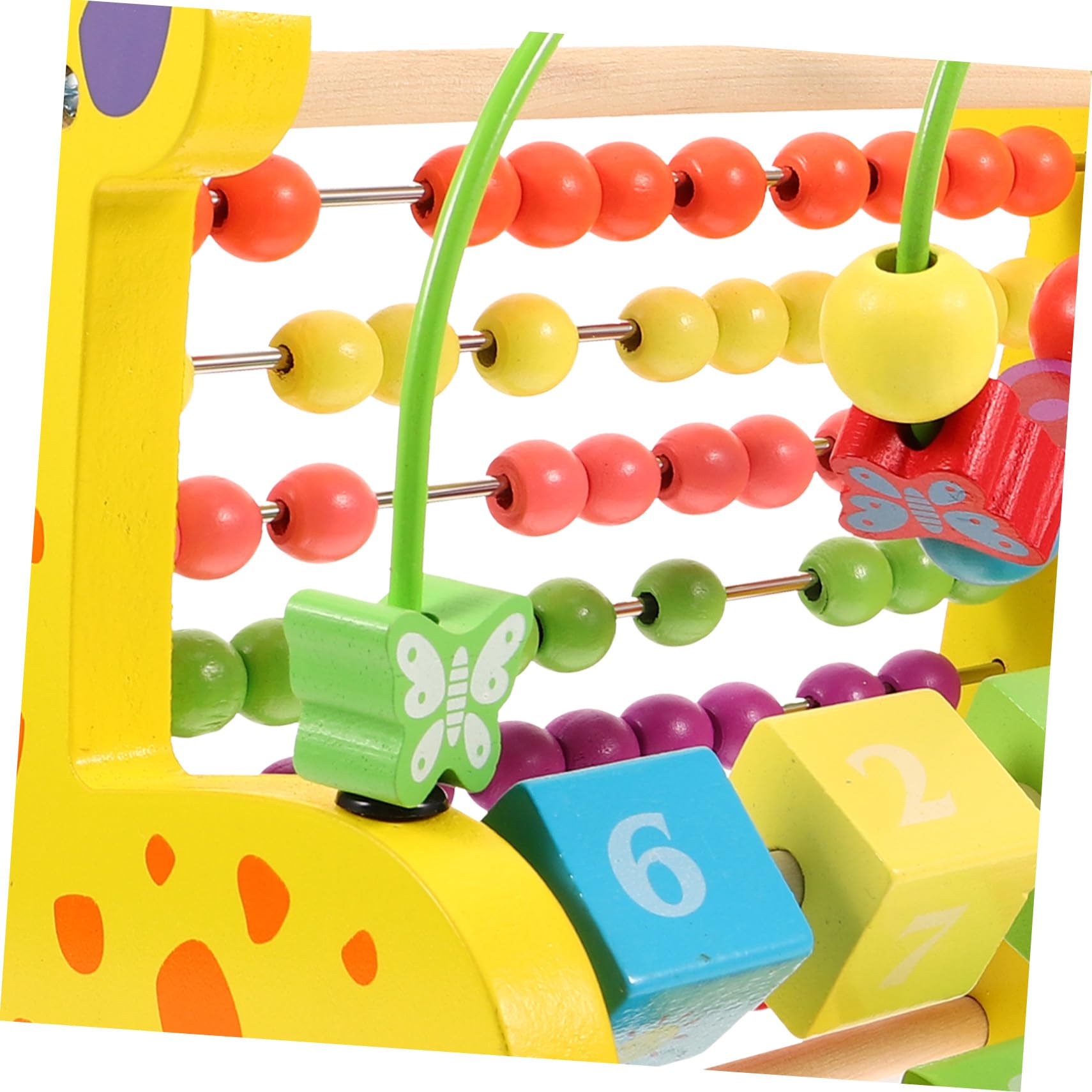BESTonZON Abaco Giocattolo Giraffa in Legno per Ragazzo Ragazza, 1 Pz | Strumento Didattico per Contare, Riconoscimento di Numeri, Figure e Colori, per Ragazzo Ragazza