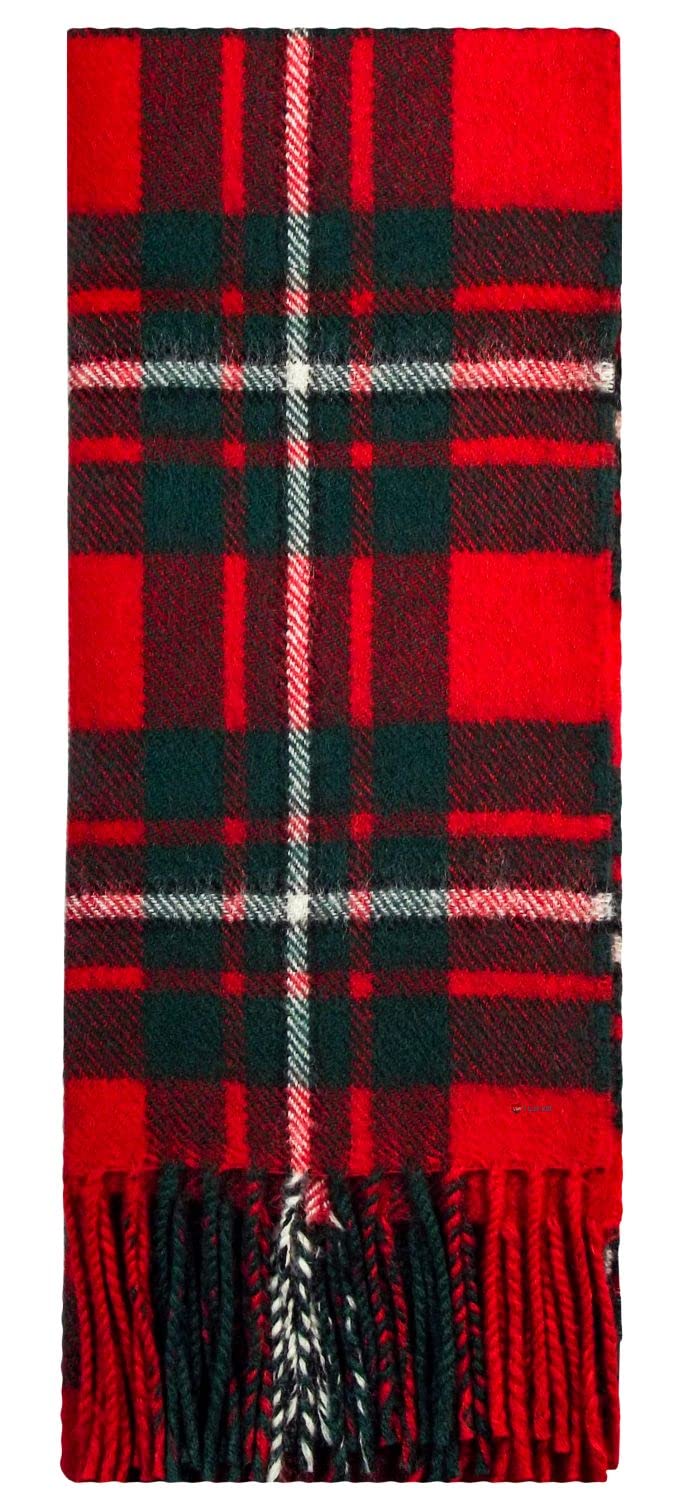 I LUV LTD MacGregor Clan Modern Tartan 100% Lambswool Scarf Made in Scotland