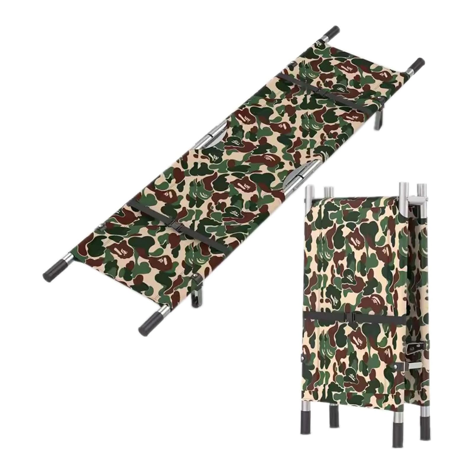 YNIYUJKL Portable Ambulance Stretcher, Folding Portable Transport Stretcher, Medical Stretcher With Rubber Feet, Foldable Patient And Animals Transport Stretcher,Camouflage