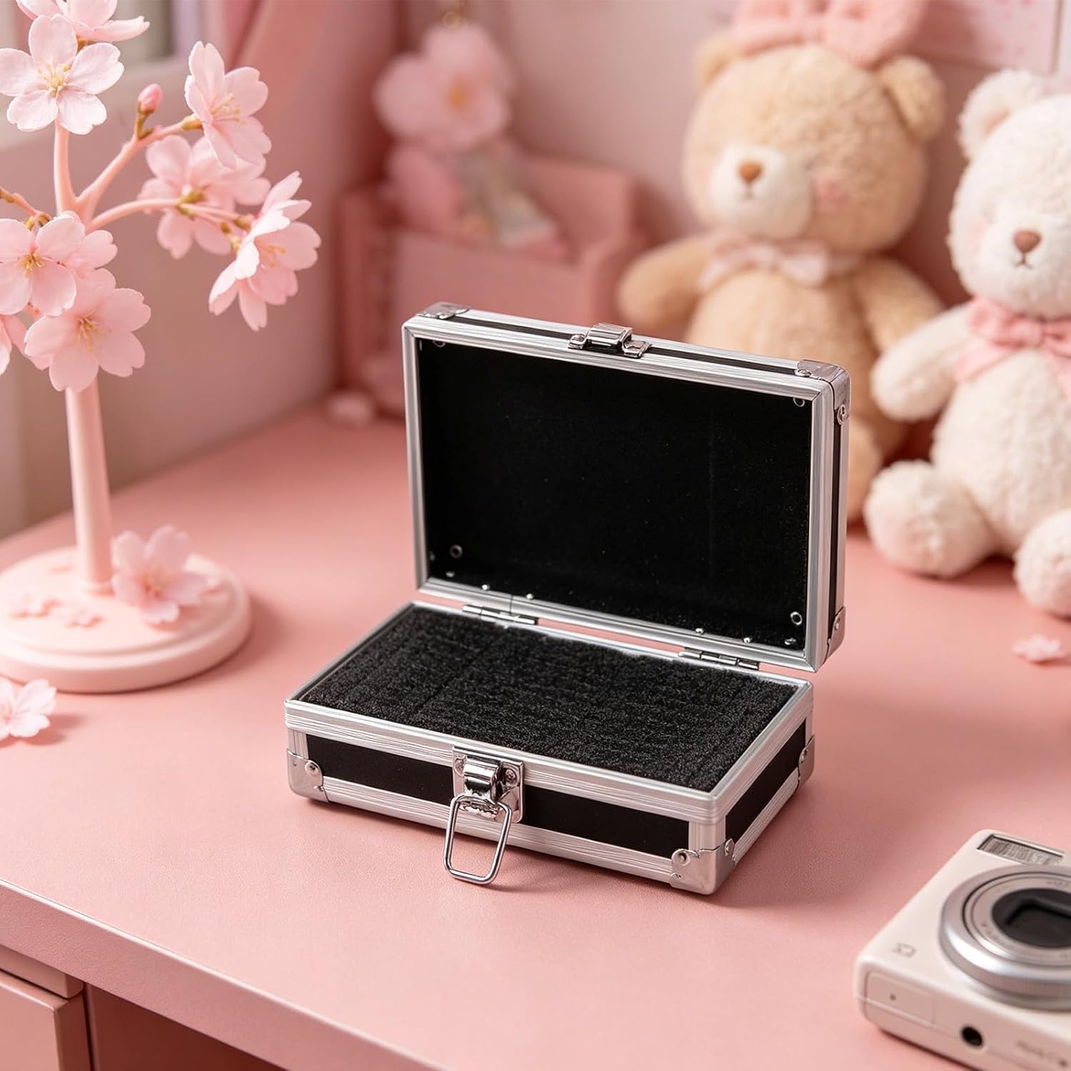 Gadpiparty Shockproof Aluminum Alloy Hard Shell Briefcase with Pre-diced Foam Insert for Secure Storage of Tools and Valuables, Portable Travel Carrying Case for Professionals
