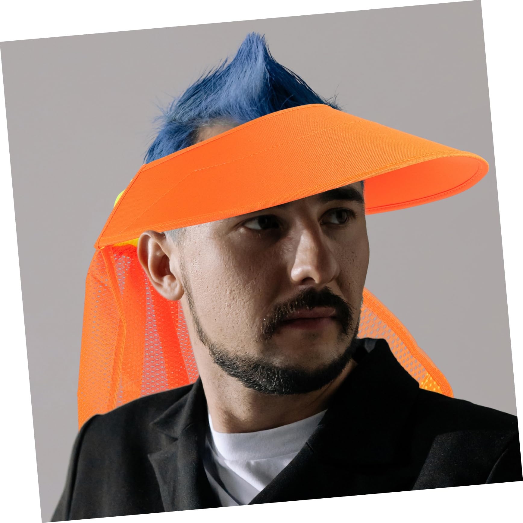 Holibanna Parasol y Casco ala Completa Protector para Naranja de Visera Solar Malla Transpirable Protección contra Quemaduras Jardinería Carpintería