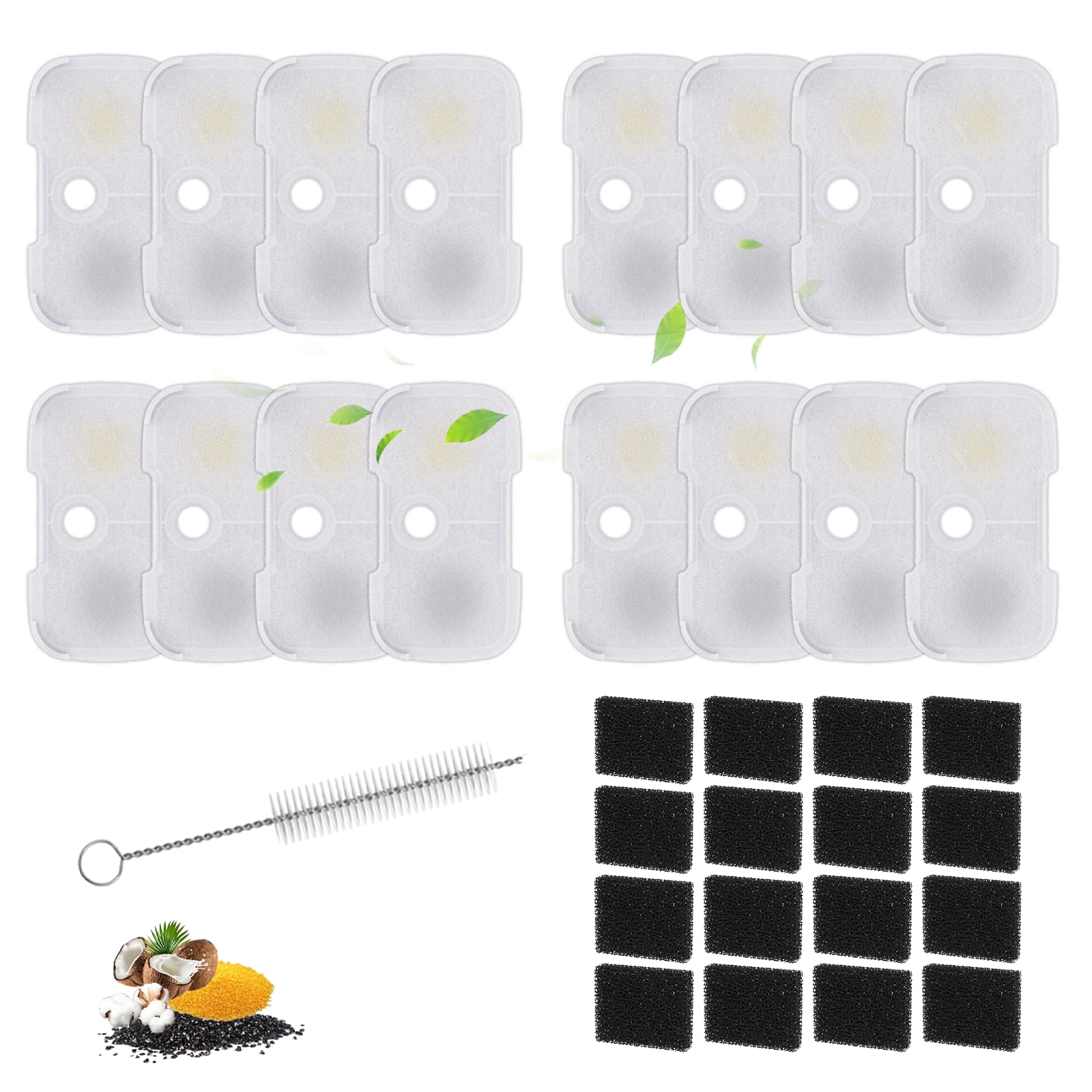 16 Packs Filter Replacement Compatible with PETLIBRO Cat Water Fountain PLWF005 PLWF105 PLWF115 PLWF305, 4-Layer Filtration Fit Pet Libro, Quiet,