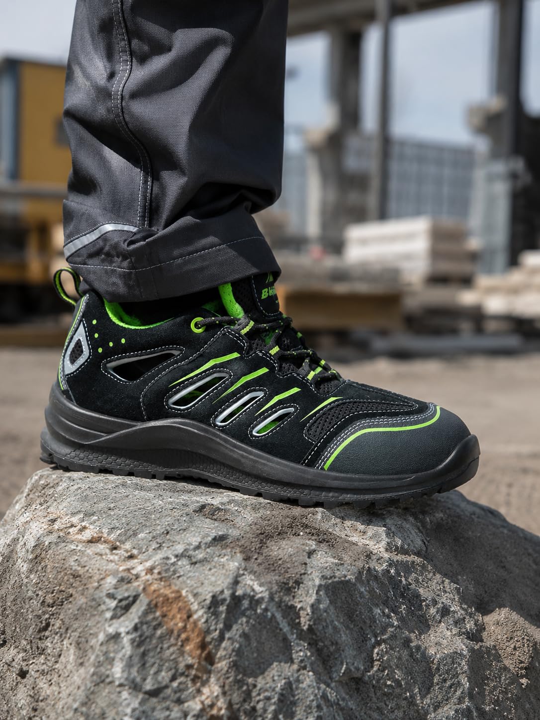 BWOLF Hawaii S1P Scarpe da Lavoro Estive Scarpe Antinfortunistiche Uomo Scarpe Antinfortunistiche Donna con Tecnologia 4x4 Grip e Cappuccio