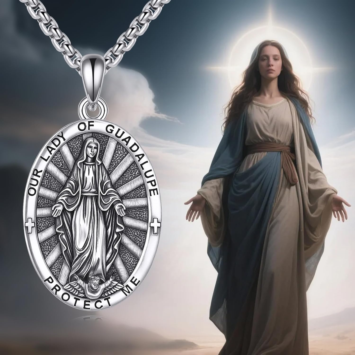 Patron Saint Necklace S925 Sterling Silver Amulet Medal Pendant Religious Protection Jewelry Gifts for Women Men - Image 6