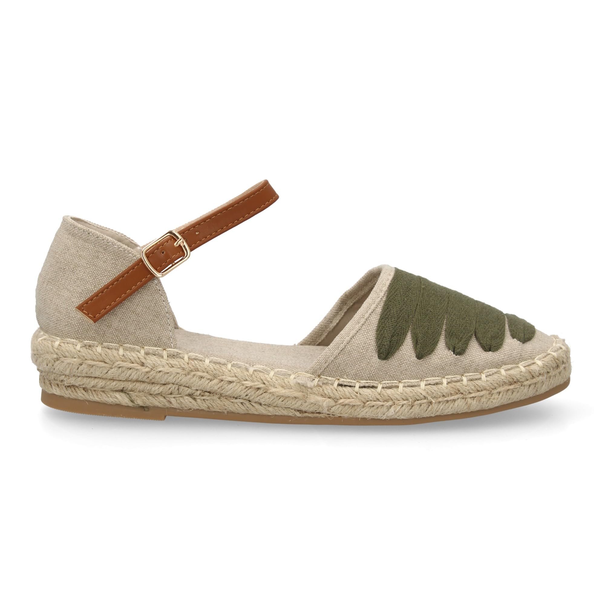 shoes&blues.es Espadrillas da Donna dal Design Fresco e Naturale, perfette per L'Estate. Caratterizzate da Cinturini Colorati sul Davanti. Punta e Tallone Chiusi, Suola in Juta Comoda e Leggera.