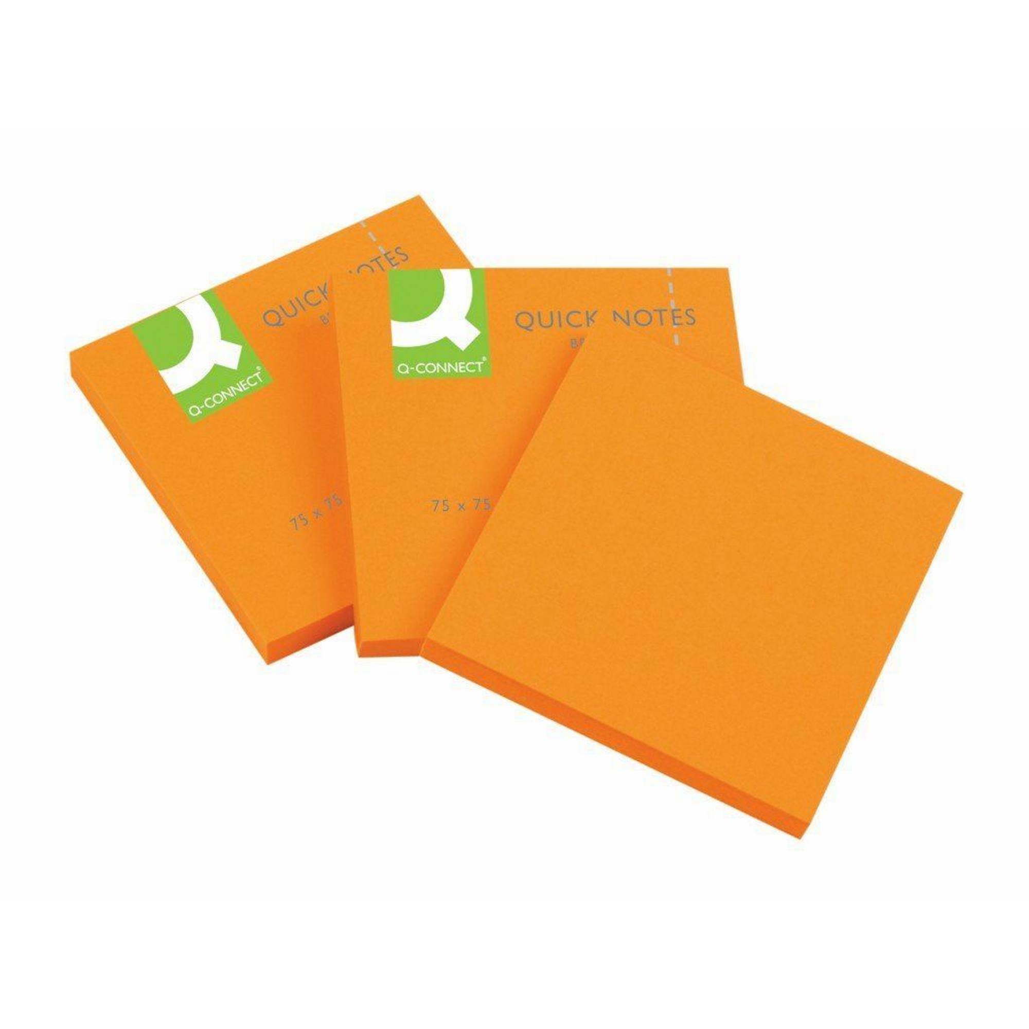 Q-Connect KF10517 Sticky Notes Neon Orange