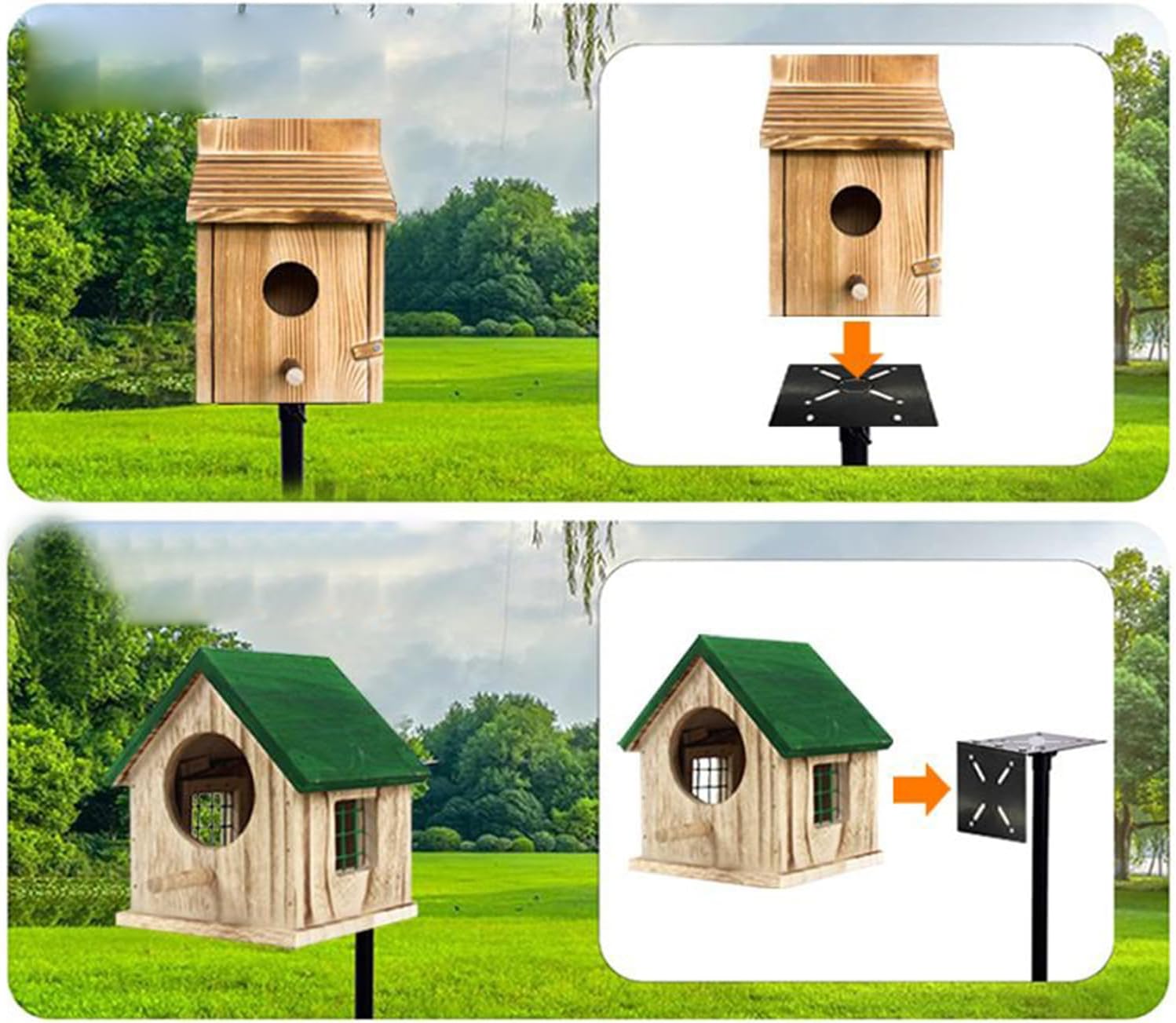 Bird Feeder Pole - 92 Inch Heavy-Duty Adjustable Holder, Anti-Squirrel Baffle for Outdoor Gardens | Backyard Patio Wildlife Feeding Birds Cage Weather Station Pets Nature Watching Accessories Stand