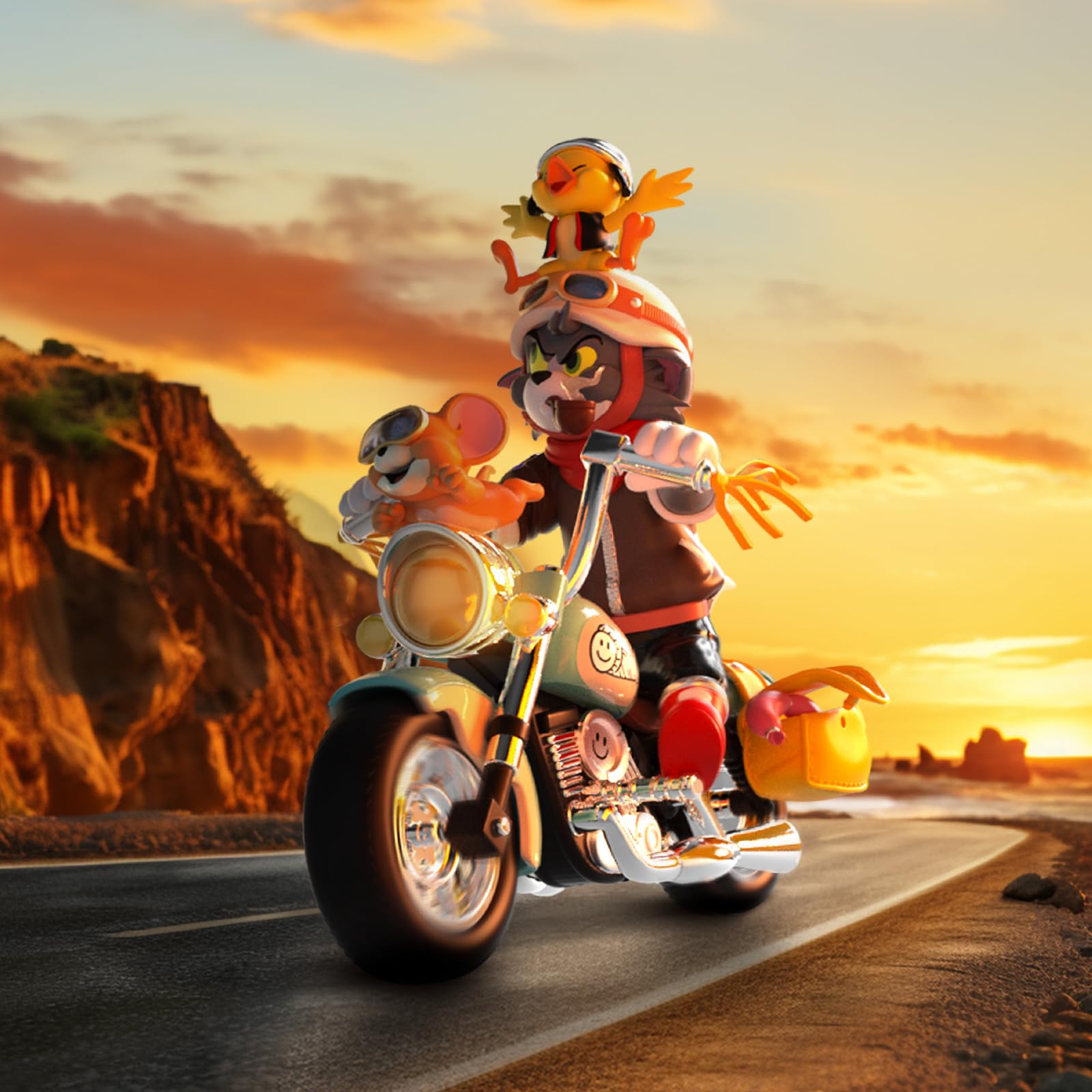 Amazon.co.jp: 52TOYS TOM and JERRY Retro Motorcycle PVC Figure