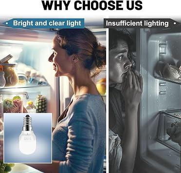 W11518235 W11160686 Refrigerator LED Lamp Light Bulb Compatible with Whirl-Pool Ken-More Freezer Bulb 120V 2W Replaces W10473925 W10574850 AP7014645 PS16555179-2 Pack