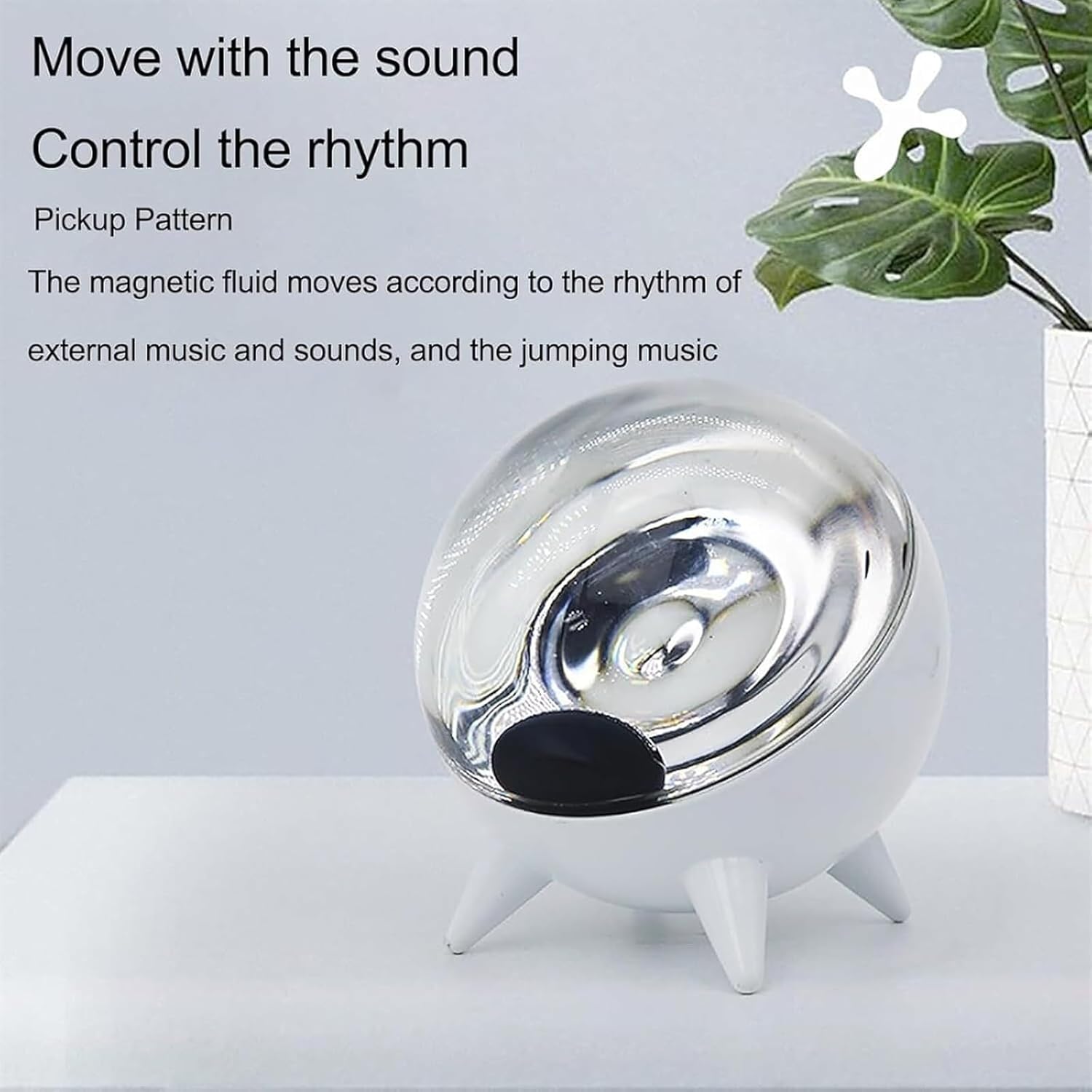 Magnetic Liquid Music Rhythm Light, Ferrofluid Sound Visualizer Dancing Ferrofluid Display Ferro Fluid Desk Decor,White